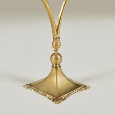 Italian 1960s oval brass table mirror on stand