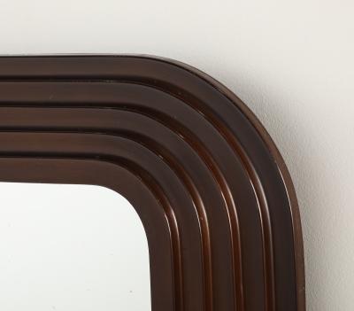 Italian 1970s Lacquered Metal Wall Mirror