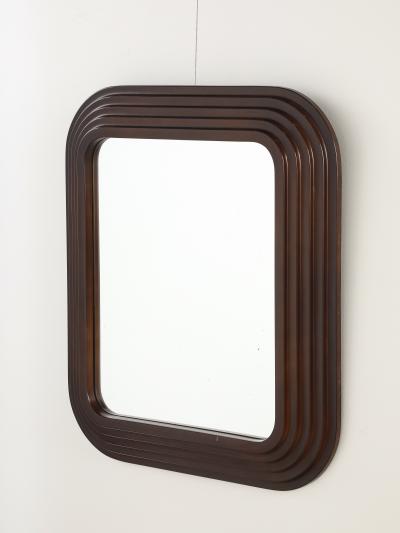 Italian 1970s Lacquered Metal Wall Mirror