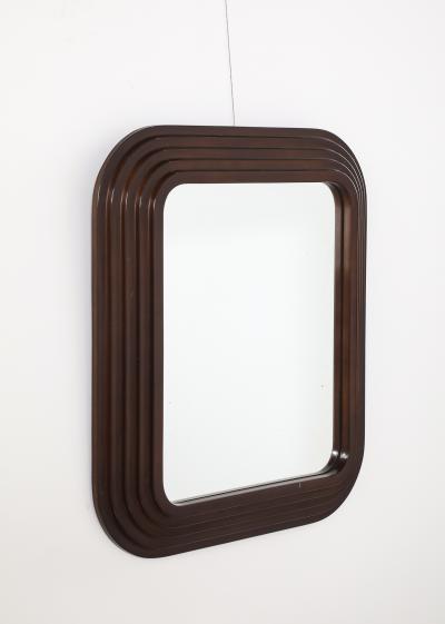 Italian 1970s Lacquered Metal Wall Mirror