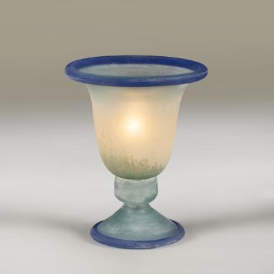 Italian 1970s Murano blue Scavo table lamp