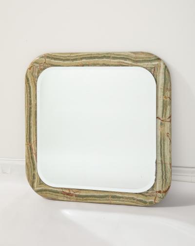 Italian 1970s Square Marble Mirror