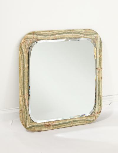 Italian 1970s Square Marble Mirror
