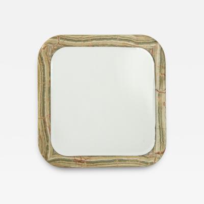 Italian 1970s Square Marble Mirror