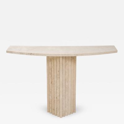 Italian 1970s Travertine Console Table