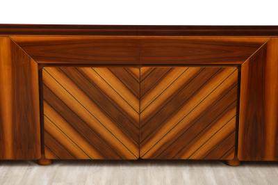 Italian 1970s Walnut Credenza Cabinet