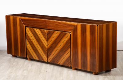 Italian 1970s Walnut Credenza Cabinet