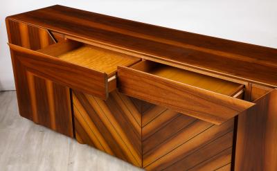 Italian 1970s Walnut Credenza Cabinet