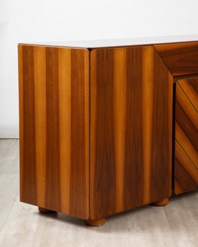 Italian 1970s Walnut Credenza Cabinet