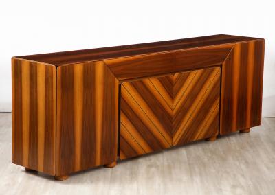 Italian 1970s Walnut Credenza Cabinet