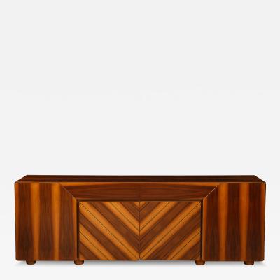 Italian 1970s Walnut Credenza Cabinet