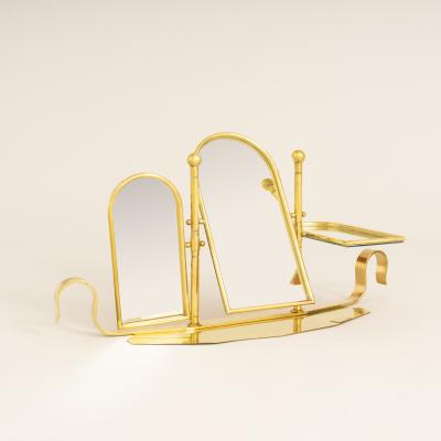 Italian 1970s brass dressing table mirror