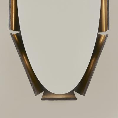 Italian 1970s wooden backlit wall mirror
