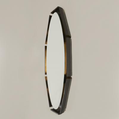 Italian 1970s wooden backlit wall mirror