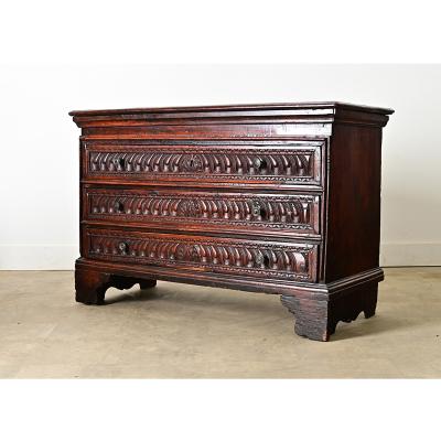 Italian 19th Century Carved Cedar Commode