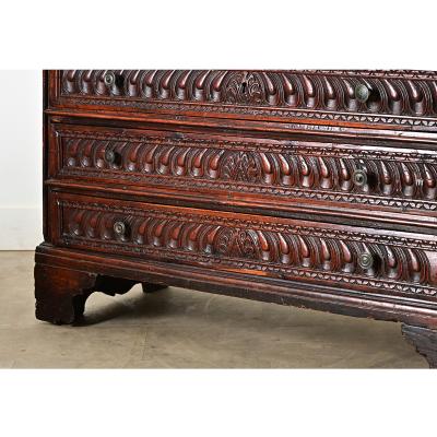 Italian 19th Century Carved Cedar Commode