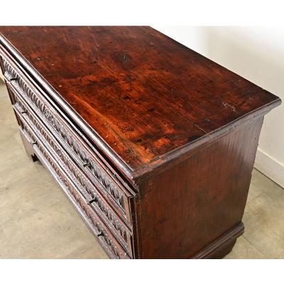 Italian 19th Century Carved Cedar Commode
