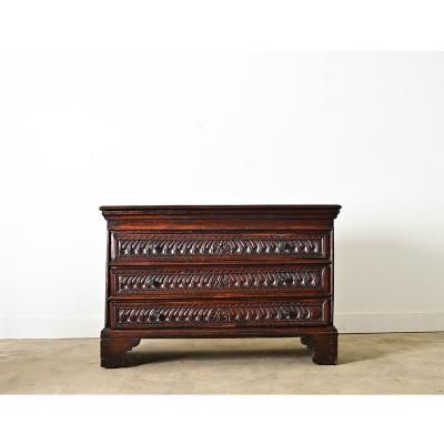 Italian 19th Century Carved Cedar Commode
