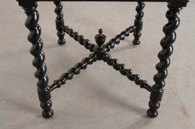 Italian 19th Century Ebony and Scagliola Top Table