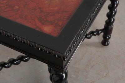 Italian 19th Century Ebony and Scagliola Top Table