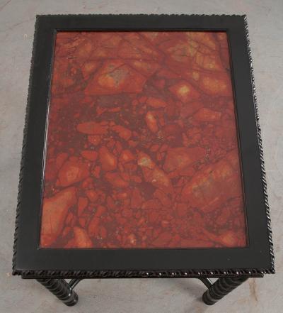 Italian 19th Century Ebony and Scagliola Top Table