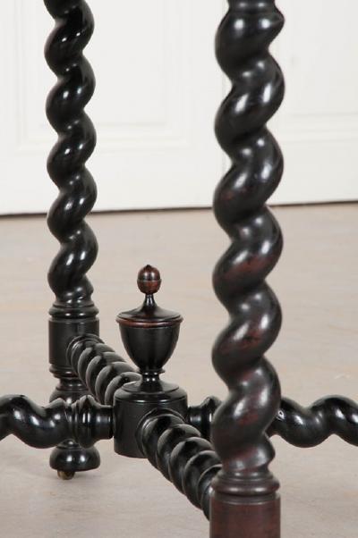 Italian 19th Century Ebony and Scagliola Top Table