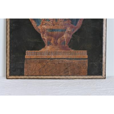 Italian 19th Century Empire Style Oil Painting on Canvas