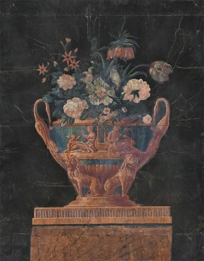 Italian 19th Century Empire Style Oil Painting on Canvas