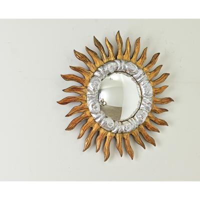 Italian 19th Century Gilt Starburst Mirror