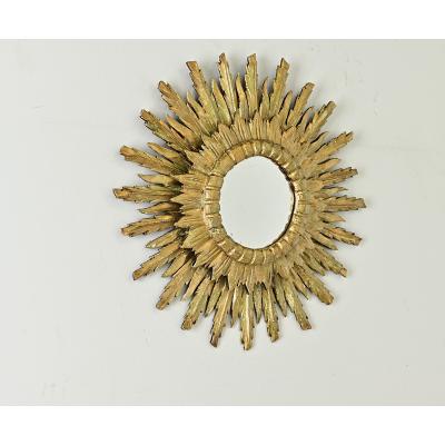 Italian 19th Century Gilt Starburst Mirror