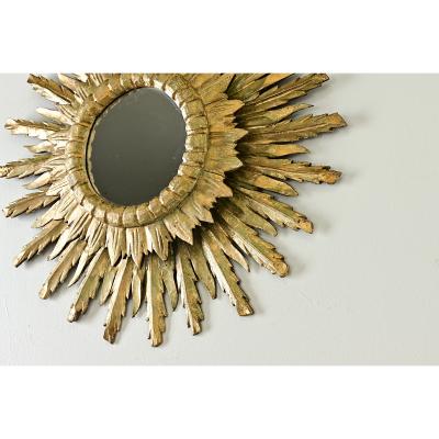 Italian 19th Century Gilt Starburst Mirror
