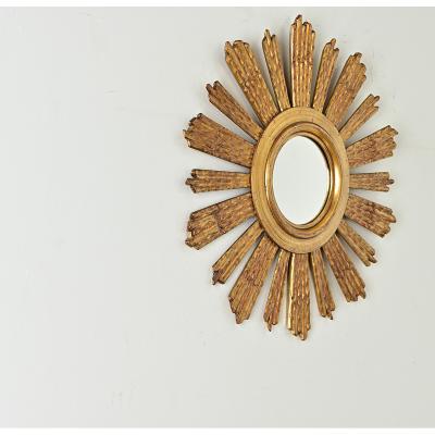 Italian 19th Century Gilt Starburst Mirror