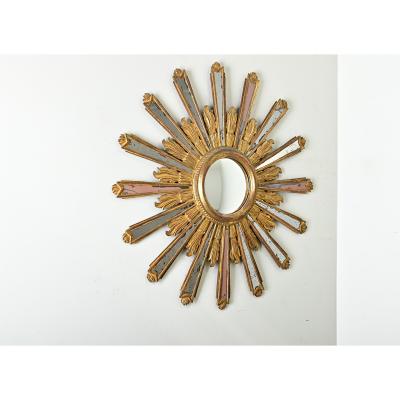 Italian 19th Century Gilt Starburst Mirror