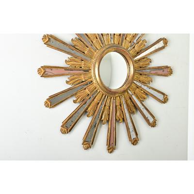 Italian 19th Century Gilt Starburst Mirror