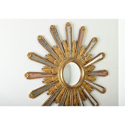 Italian 19th Century Gilt Starburst Mirror