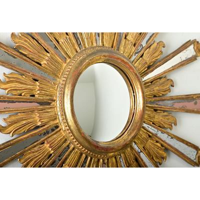 Italian 19th Century Gilt Starburst Mirror