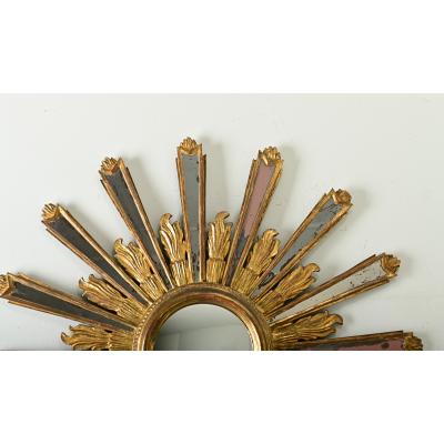 Italian 19th Century Gilt Starburst Mirror