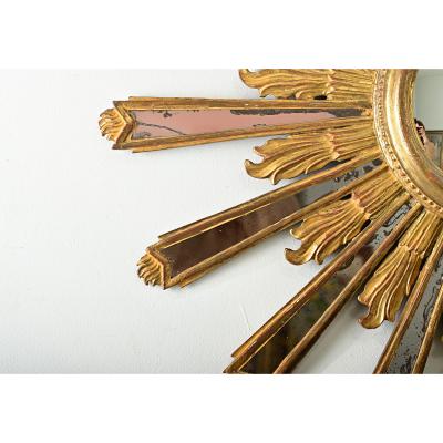 Italian 19th Century Gilt Starburst Mirror