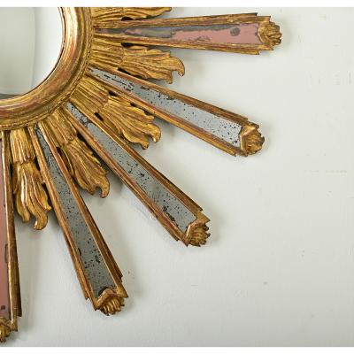 Italian 19th Century Gilt Starburst Mirror