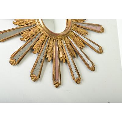 Italian 19th Century Gilt Starburst Mirror