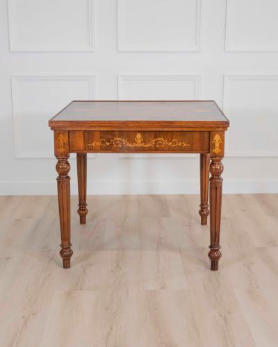 Italian 19th Century Inlaid Double Top Game Table with Chessboard and Roulette
