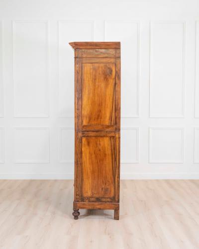 Italian 19th Century Louis Philippe Walnut Wardrobe Cabinet
