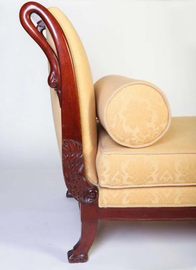 Italian 19th Century Mahogany Swan Neck Sofa or Chais Longues Tuscany 1820