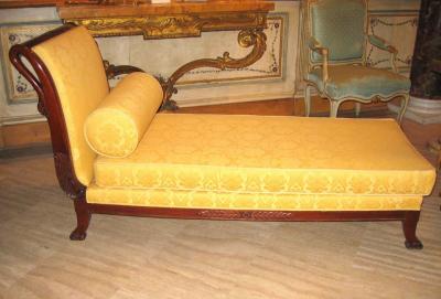 Italian 19th Century Mahogany Swan Neck Sofa or Chais Longues Tuscany 1820