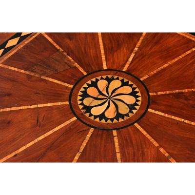 Italian 19th Century Marquetry Inlay Pedestal Table