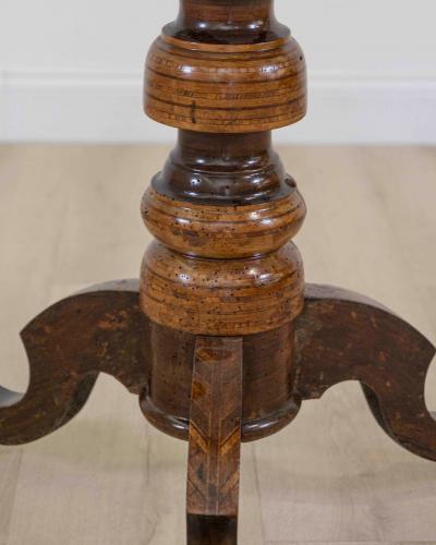 Italian 19th Century Marquetry Octagonal Pedestal Table