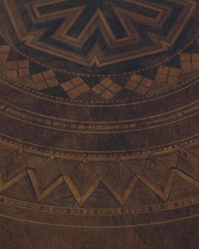 Italian 19th Century Marquetry Octagonal Pedestal Table
