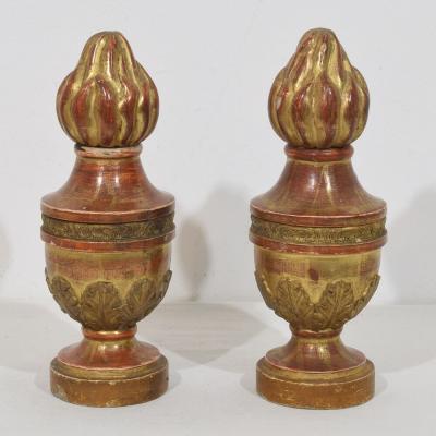 Italian 19th Century Neoclassical Carved Giltwood Finial Ornaments