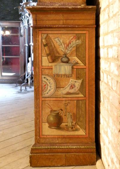 Italian 19th Century Neoclassical Trompe Loeil Painted Cabinet