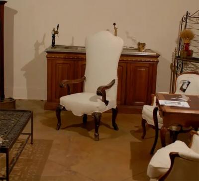 Italian 19th Century Rococo Style Walnut Upholstered Armchair with Fine Carving